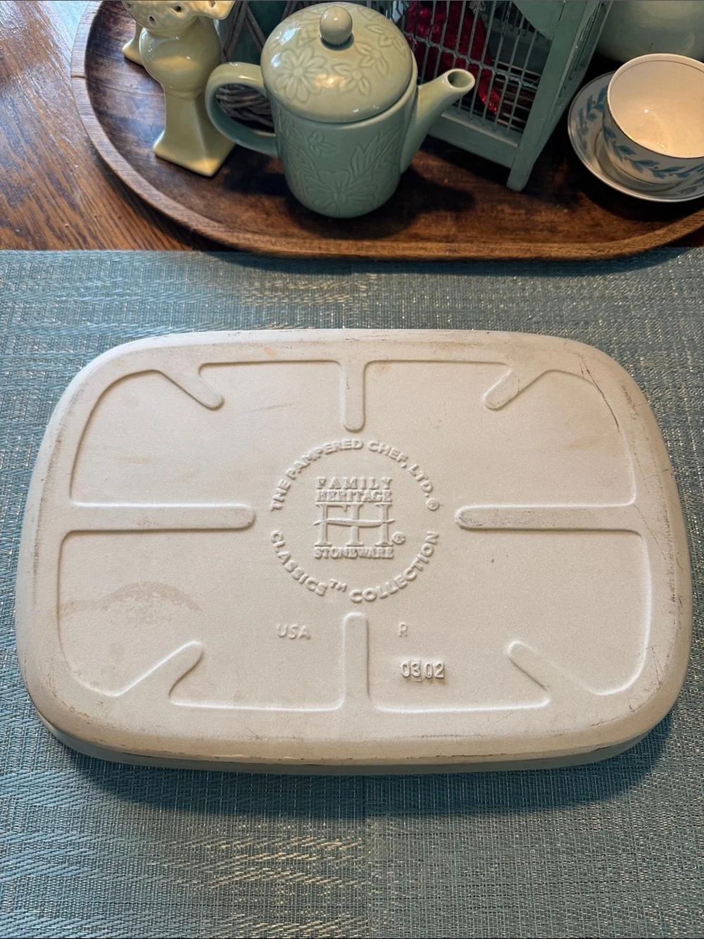 Vintage Pampered Chef Stoneware Rectangle Baker